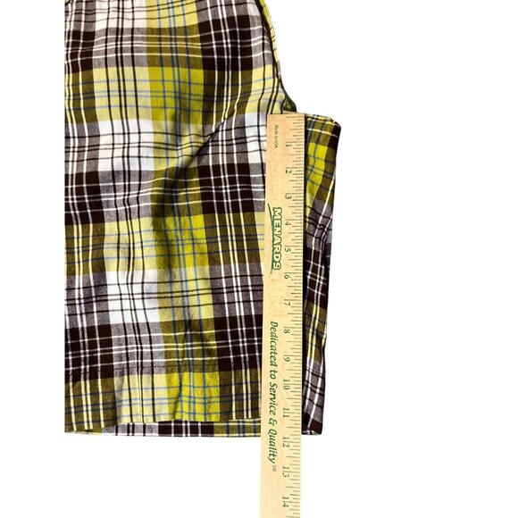 Billabong Shorts Juniors 9 Used Brown Plaid Y2K - Picture 10 of 12